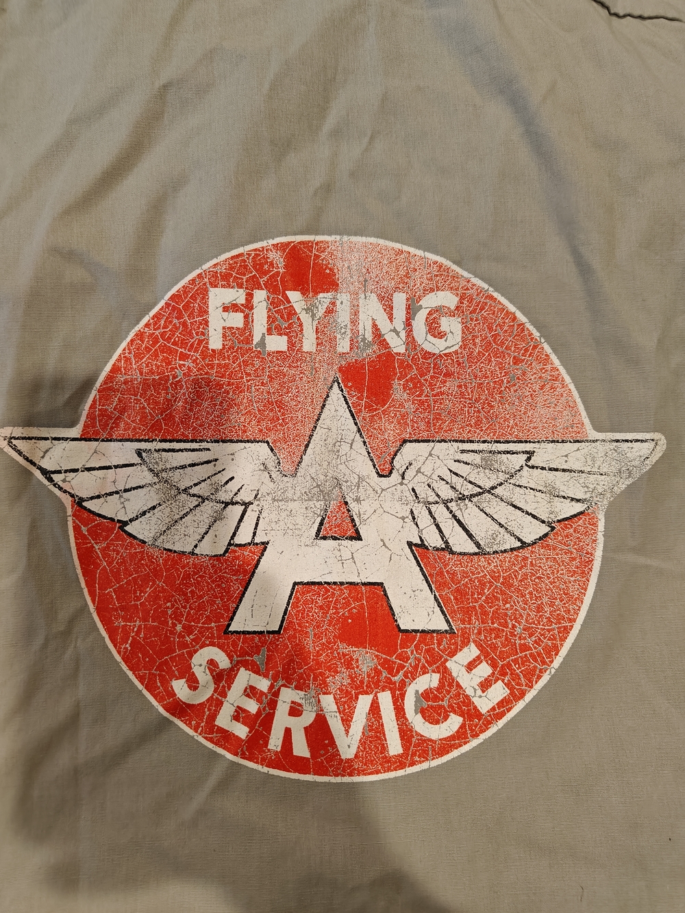 Dickies Vintage-Style 'Flying A Service' Graphic Button Up — Red & White Logo